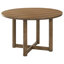 Ensemble de table ronde et 4 chaises Billie, brun noyer et beige
