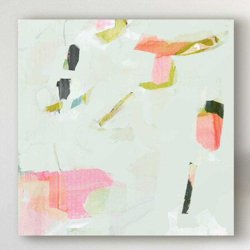 « olive dispersion i », peinture sur toile tendue, H 24 po x l 24 po x P 2 po