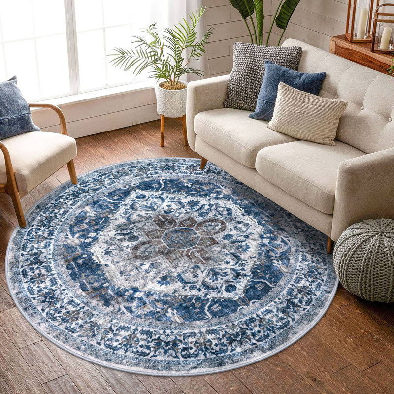 Tapis d'intérieur antidérapant Jodhveer , Rond 6 pi