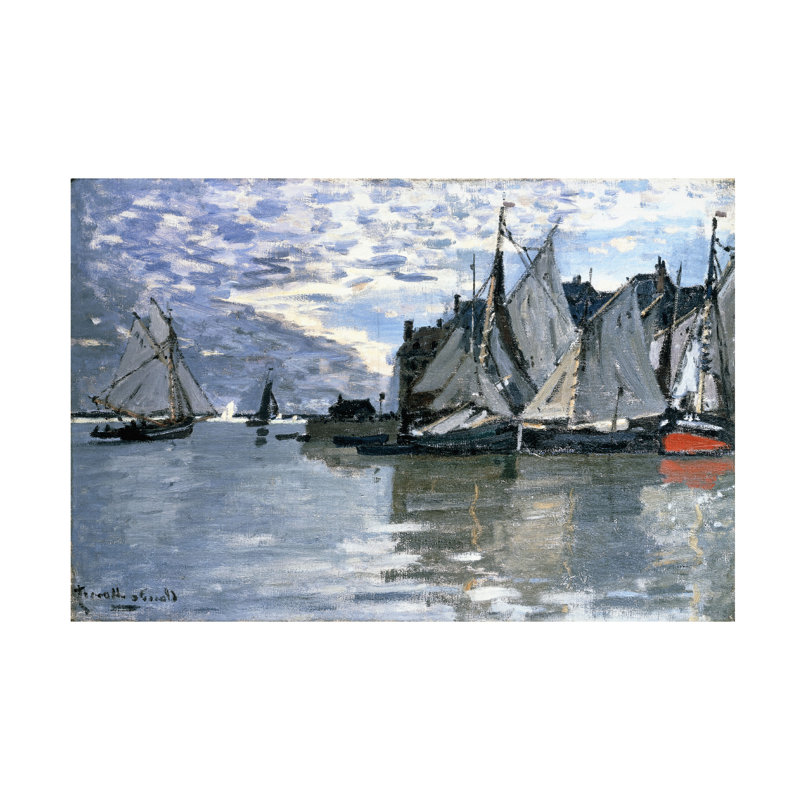 Claude Monet, voiliers, C.1864-1866, art sur toile, H 12 po x l 19 po