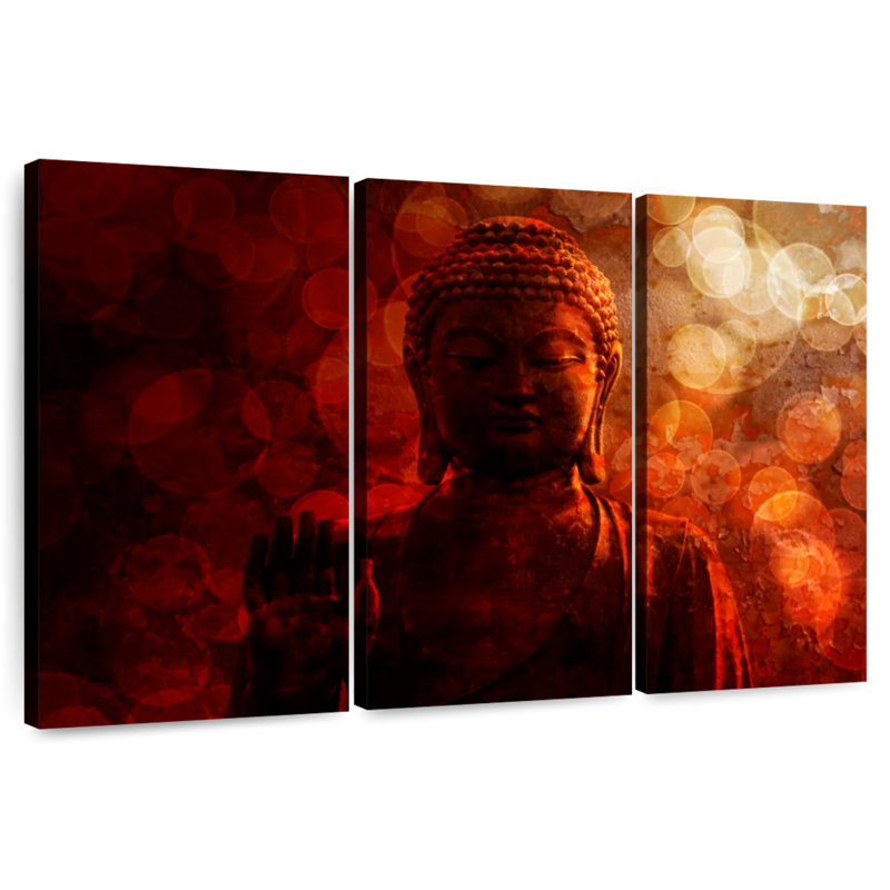Adella Bronze Red Buddha, 20" H x 33" W