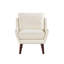 Fauteuil d'appoint Veny, chenille beige, pieds en bois massif-118708329