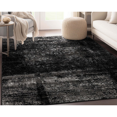 Tapis oriental rétro noir