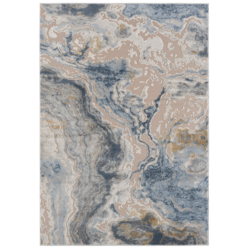 Palma 374 Performance Abstract Rug, 6'-7" X 6'-7" Square
