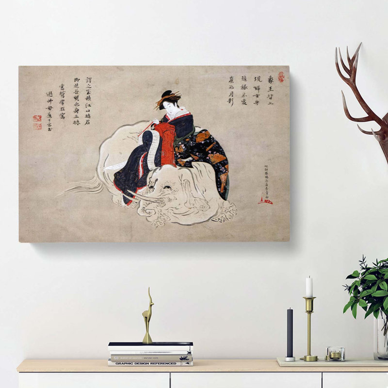 Courtesan Of Eguchi by Katsukawa Shunsho - Wrapped Canvas, 50cm H x 76cm W x 3cm D