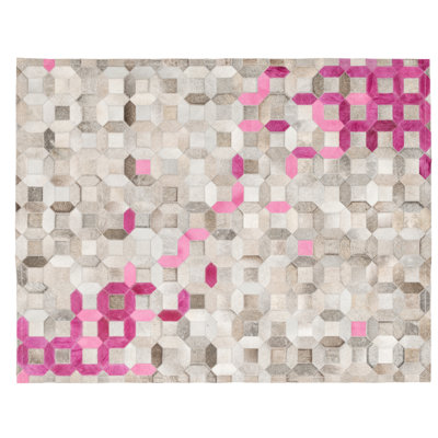 Trellis Cowhide Geometric Area Rug