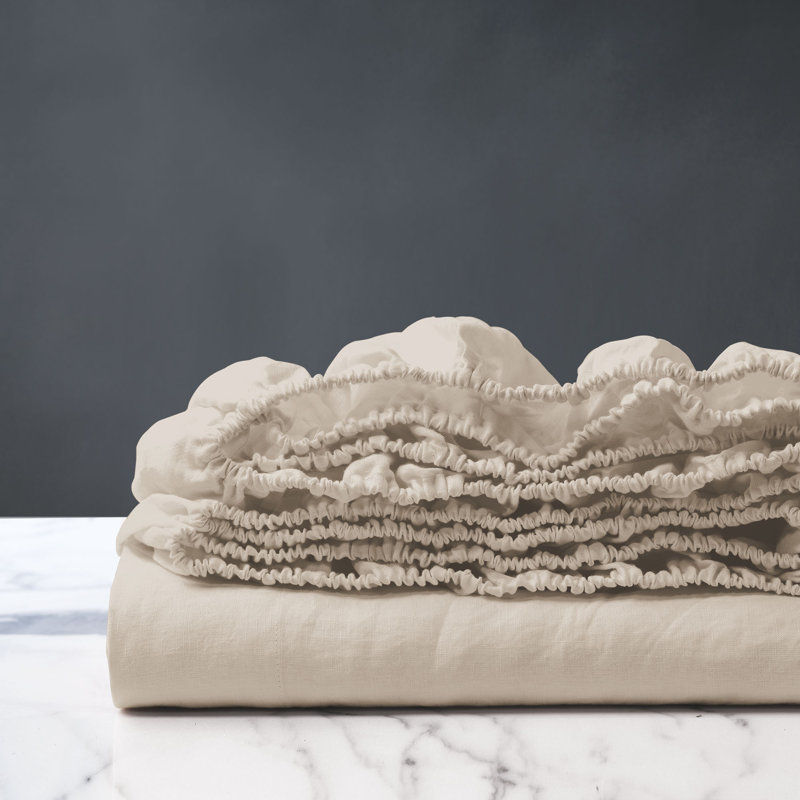 Drap-housse en lin Shiloh, Naturel, Drap-housse grand
