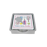 Pickleball Drinks Beaded Napkin Box Set _x000D_