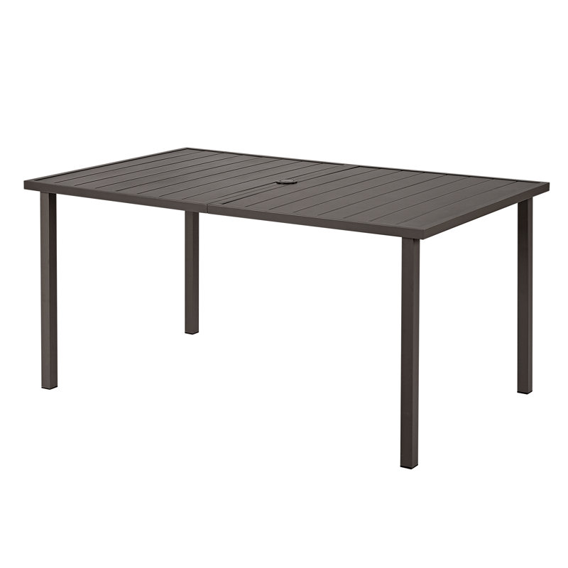 Messer Zestversa 8-Person Rectangular Dark Brown Metal Outdoor Dining Table, 28.3" H x 59.8" W x 35" D, Brown