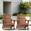 Oversize Wooden Outdoor Folding Adirondack Chair With Pre-Assembled Backrest & Seatboard, Wood Patio Chair For Garden Backyard Porch Pool Deck Firepit