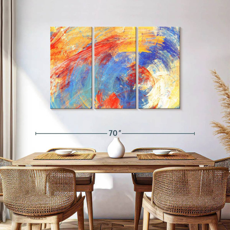 Avery Red Yellow Blue Abstract, 36" H x 57" W