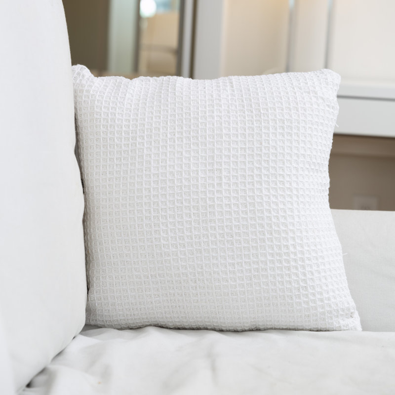  Square 100% Cotton Pillow Cover & Insert, White