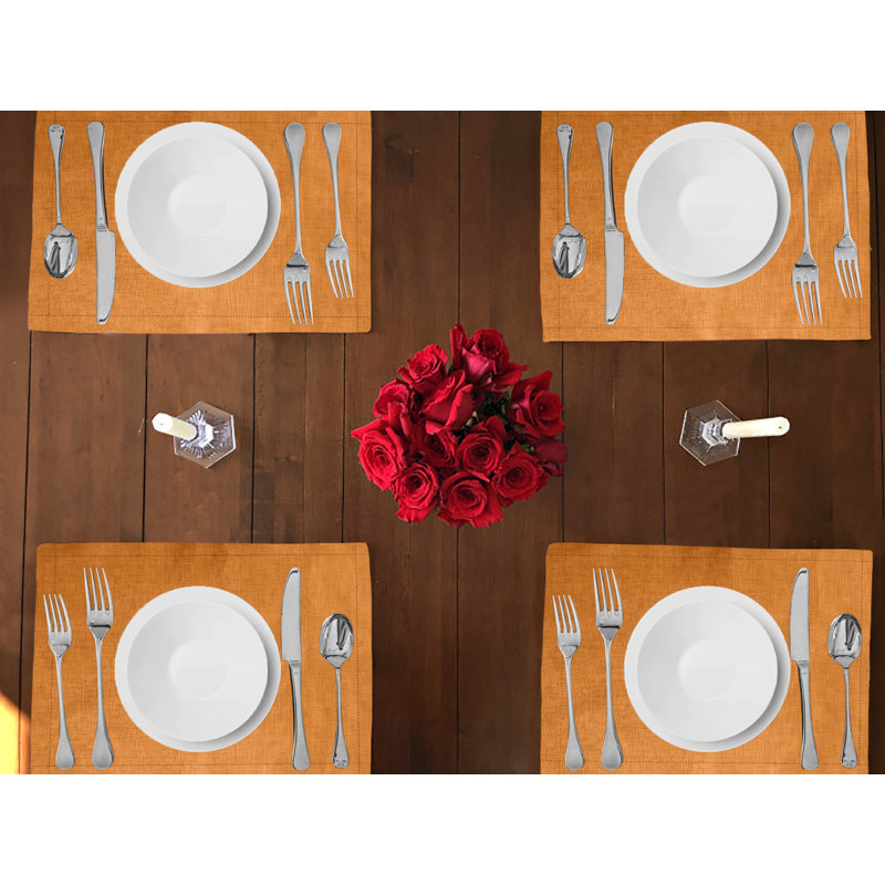 Faux Burlap Placemats, Orange