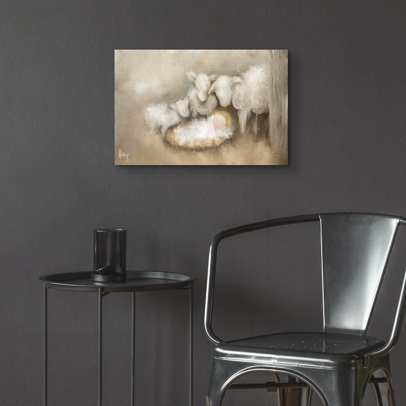 «Away In A Manger» par Ashley Bradley, art mural en verre acrylique, 24 po x 16 po