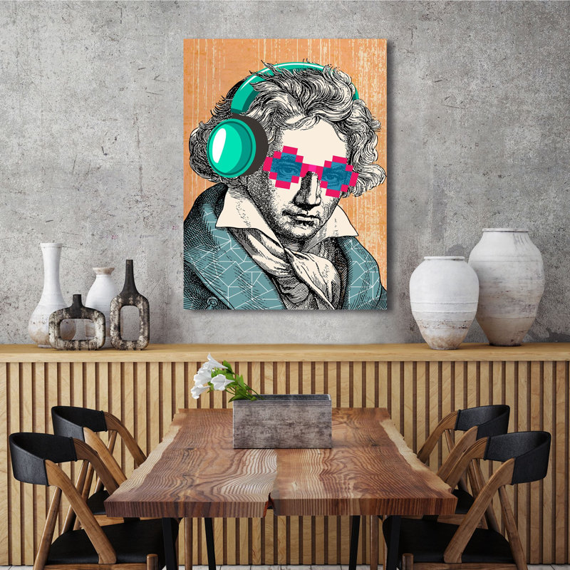 Ludwig van Beethoven 1 Piece Wrapped Canvas Wall Art, 100cm H x 70cm W