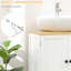 Armoire de salle de bain sous le lavabo en blanc, double porte avec tablette réglable pour rangement mural intelligent