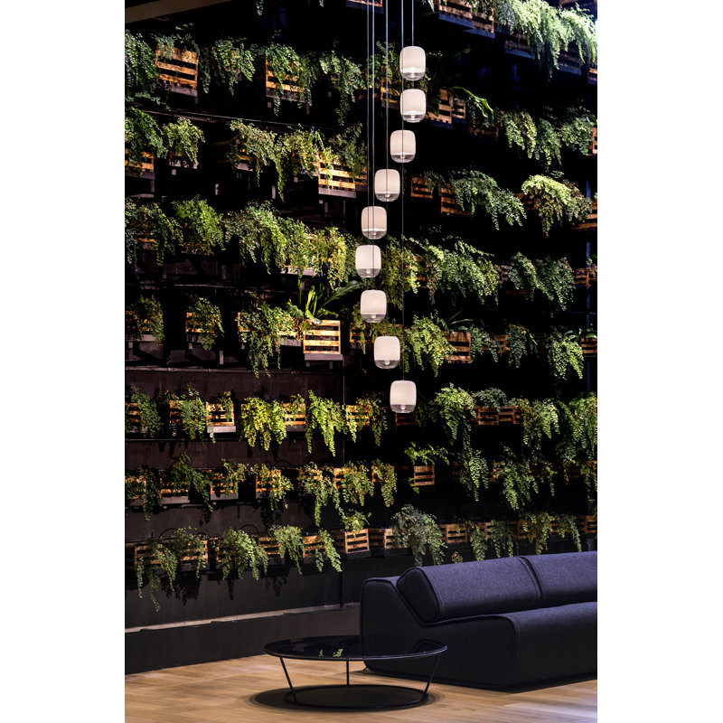 Gong 9 - Light Chrome Cluster Pendant, White