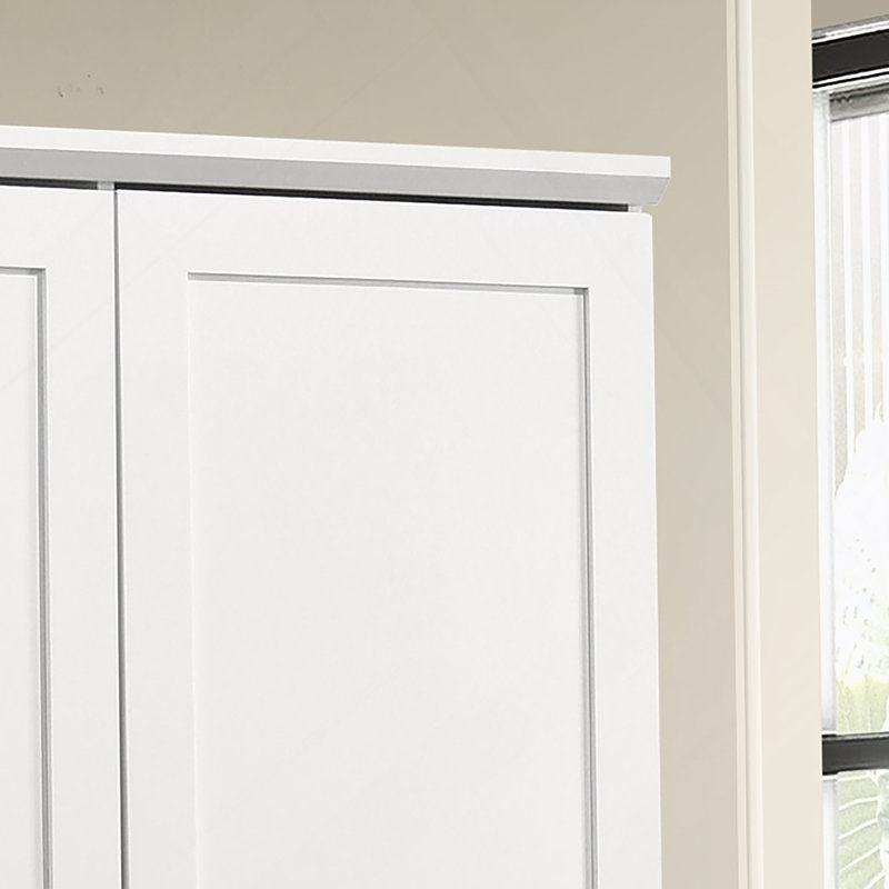Armoire de rangement blanche L 35 po avec porte de rangement pivotante Lino