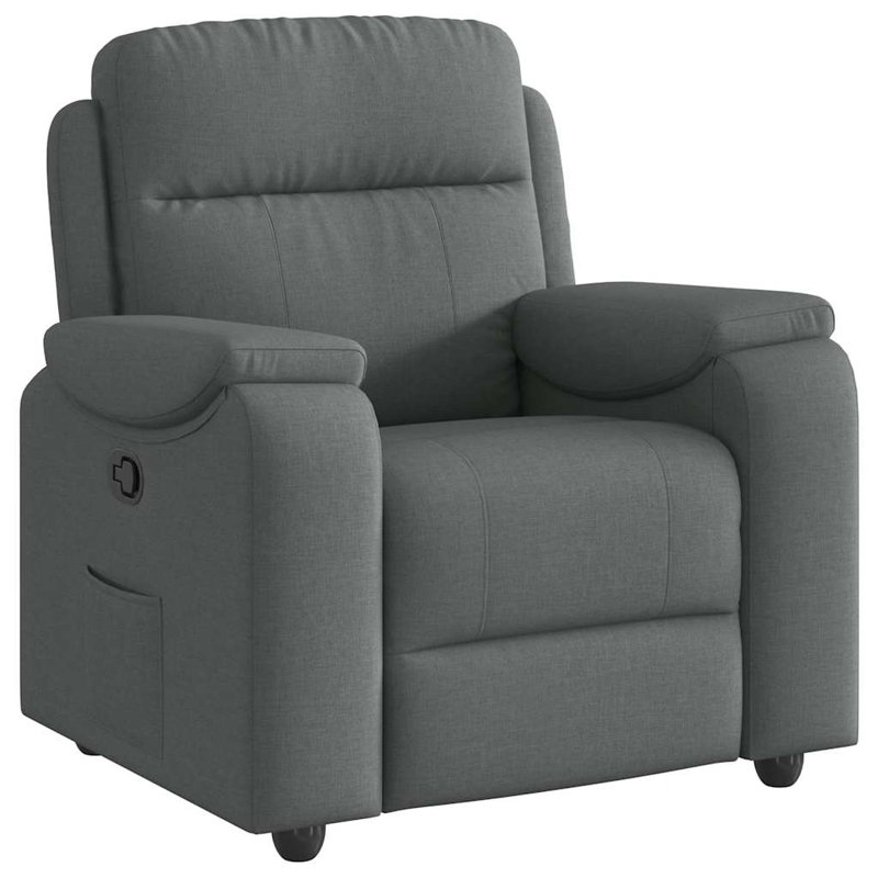 Vidaxl Recliner Chair Dark Gray 100% Polyester, Metal, Plywood Large, Dark Gray