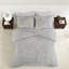 Ensembles de literie en chenille de coton blanc chaud et gris pour un style campagnard