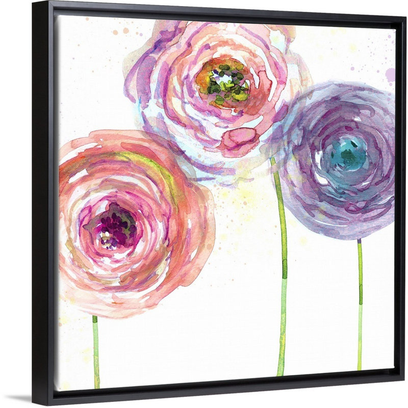 Summer Fields II - reproduction d'art sur toile, Cadre flottant noir, H 31,7 po x l 31,7 po x P 1,75 po