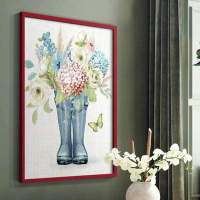 Garden Boots Framed Print - Solid Wood