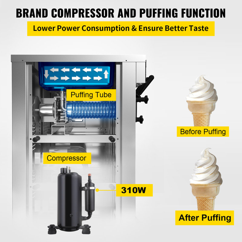 VEVOR Commercial Soft Ice Cream Machine