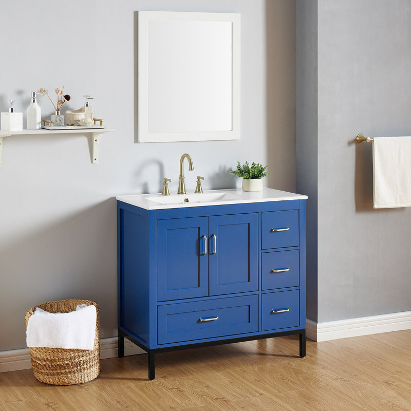 Bathroom Vanity With Sink, Blue