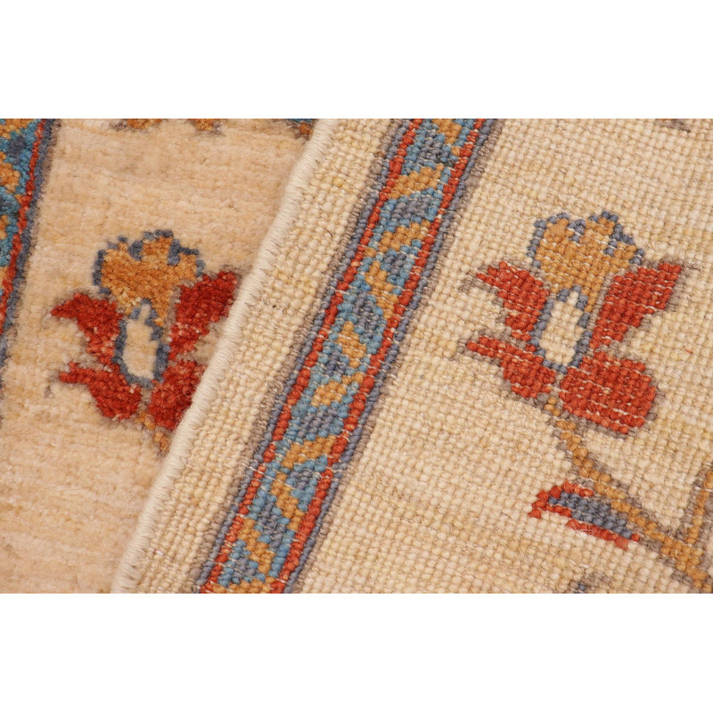 Tapis unique brun clair / rouille / bleu / or Saema 2 pi 1 po x 4 pi 10 po Saema