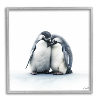 " Minimal Penguins Cuddling " by Roozbeh