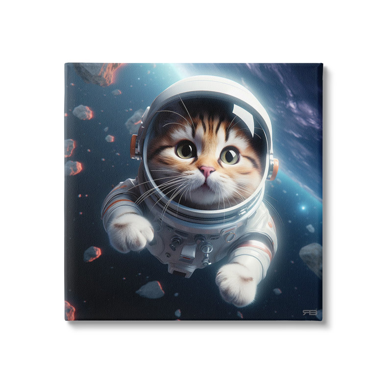 «Astronaut Cat in Space» par RB, H 17 po x l 17 po