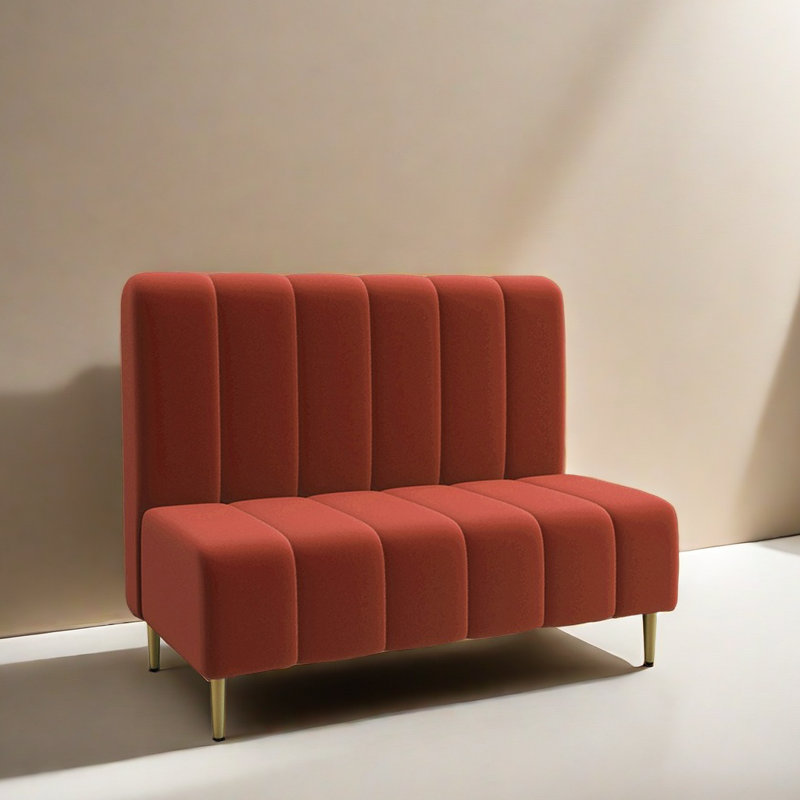 Banc rembourré en velours, Orange