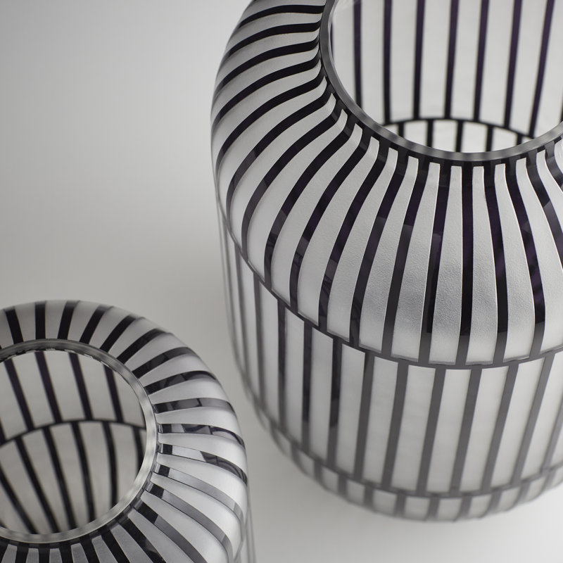 Lined Up Glass Table Vase, 13.5" H x 9" W x 9" D