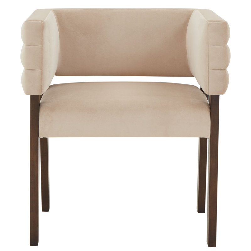 Phineus Velvet Dining Chair, Light Brown