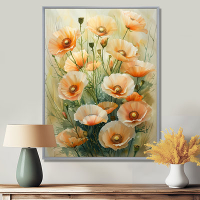 «Yellow Poppies Whispers Of Love III», impression d'art mural coquelicots