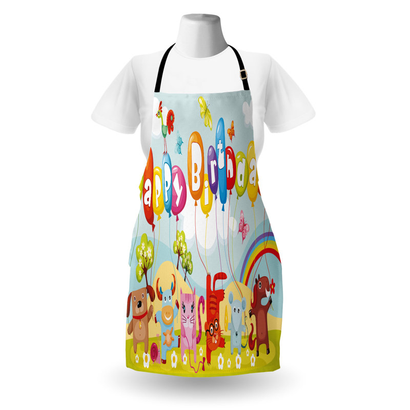 Multicolore tablier de fête d'anniversaire unisexe