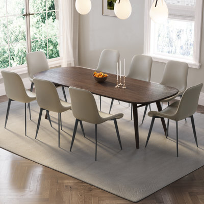 Ensemble de 8 chaises de cuisine modernes rembourrées en polyuréthane