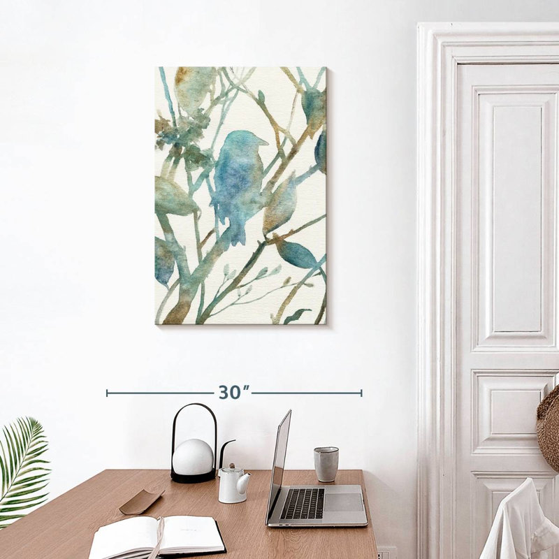 Silhouette d'oiseau bleu sarcelle Brampt I, H 30 po x l 20 po
