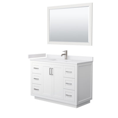 Miranda 48" Freestanding Single Bathroom Vanity with Cultured Marble Top with 46" Mirror