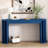 59-Inch Long Console Table,Oak Veneer Sofa Table,Curved And Straight Line Design,Behind The Couch, Farmhouse Entryway Table-1138416993
