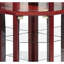 Vitrine de coin vitrée éclairée avec tablettes réglables