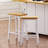 Solid Wood Bar Stools (Not Cheap Iron), 25.6" Tall Set Of 2 Bar Chairs, Kitchen Counter Stools With Footrests, Farmhouse Stools-2067614385