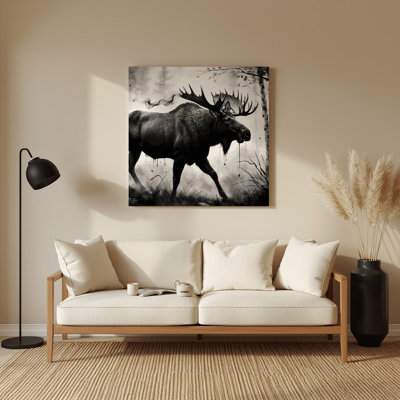 Wildlife Moose Gray Metal Wall Art