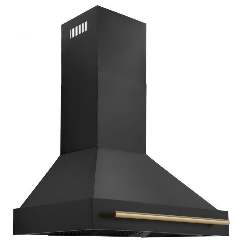 Autograph Edition 36" Adjustable Height 700 CFM Ducted Wall Mount Range Hood, Polished Gold