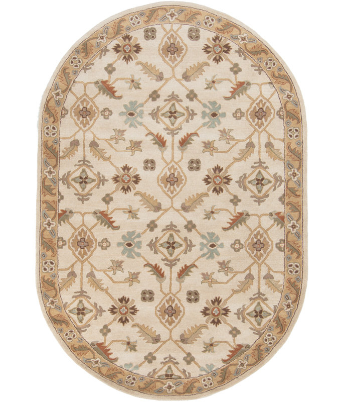 Tapis brun clair en laine touffeté à la main BuckHill, Oval 6 pi x 9 pi
