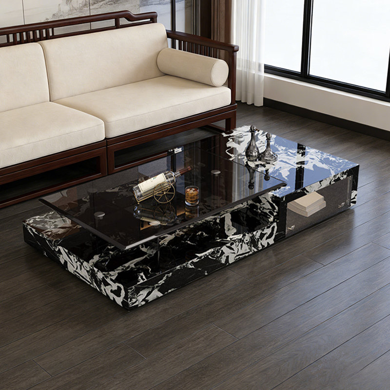Ermington, 15.35" H x 51.18" L x 27.55" W, Noir / blanc