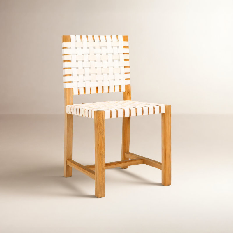 Chaise Erline, Blanc / Naturel
