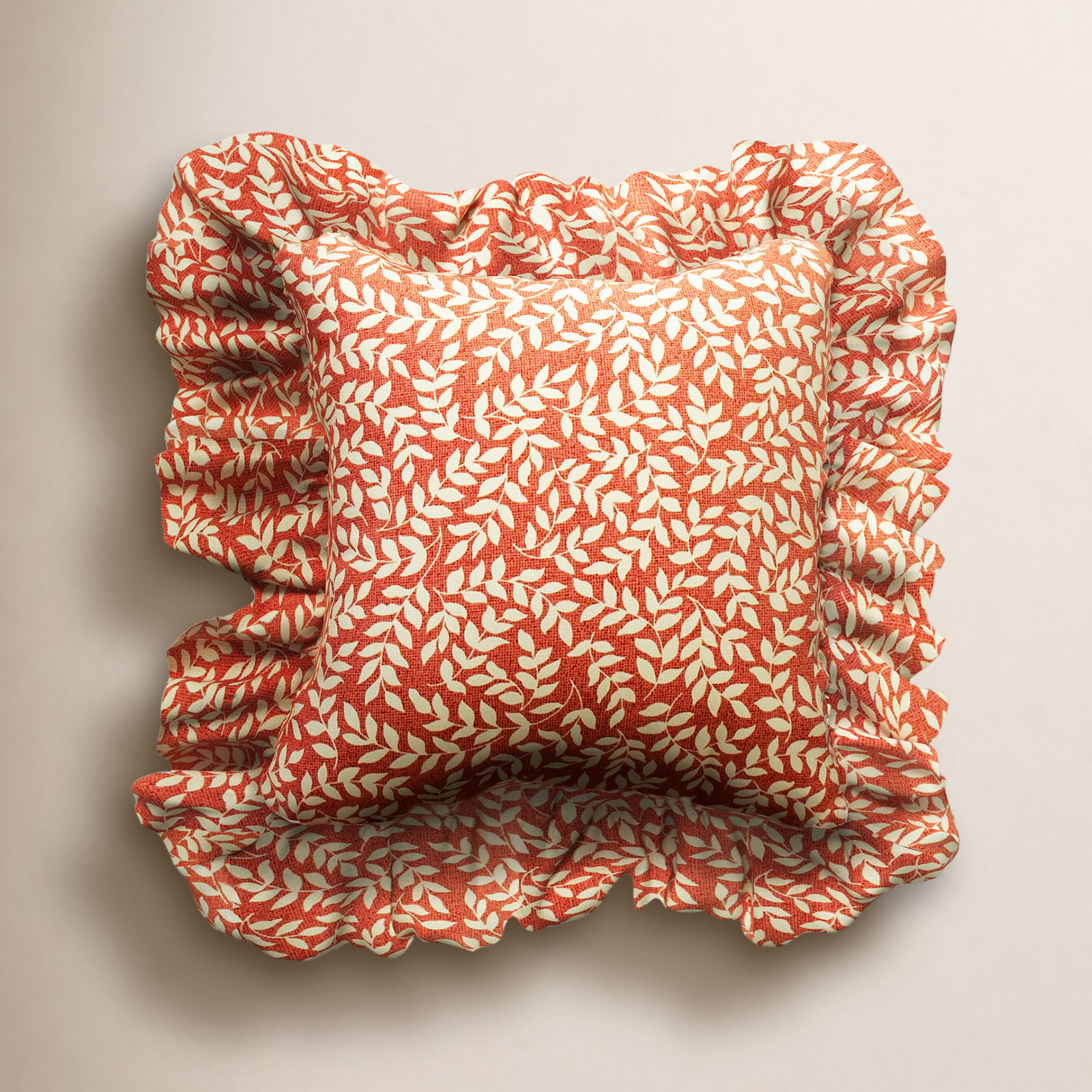 Zekia 14" x 14" Cotton Throw Pillow, Red