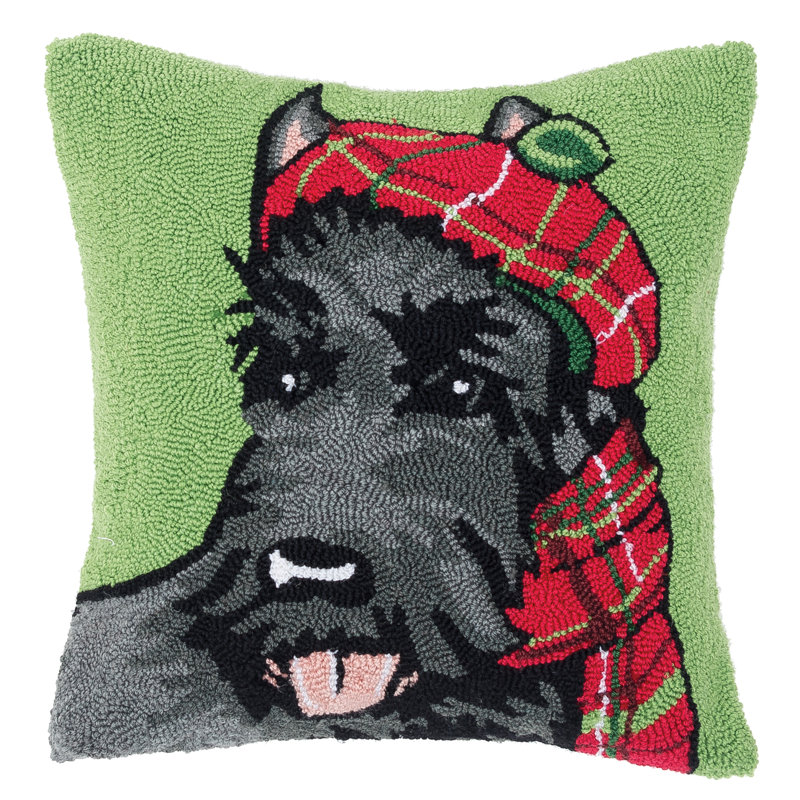 Scottish Terrier Hooked Throw Pillow