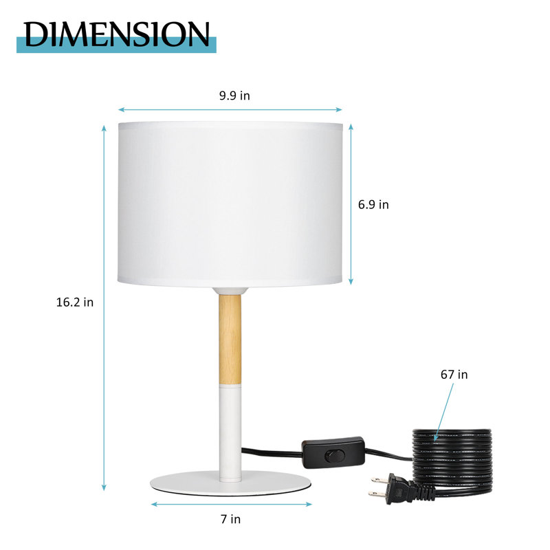 Lampe de table blanche 16,2 po